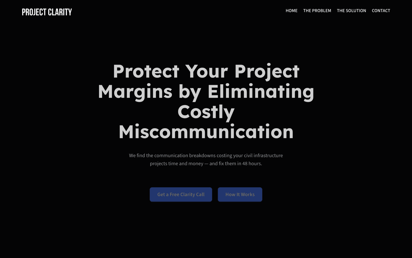 Project Clarity homepage